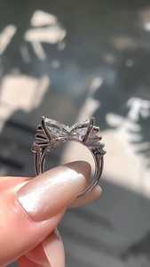 Anillo de Moissanita con Formas de Mariposa, Corte Marquesa y Pera para Mujer, Plata 925 Original, Ideal para Regalo de Novia, Aniversarios y Fiestas - Product Image 4