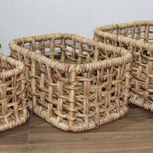Artex Dong Thap Water Hyacinth <b>Storage</b> <b>Basket</b> Open Weave <b>Shelf</b> Organizer Set - Product Image 5
