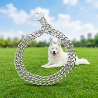 Collier de dressage à lanière en fer massif classique de qualité supérieure pour chiens de grande et moyenne taille, avec double rangée de maillons en O, pour la vente en gros