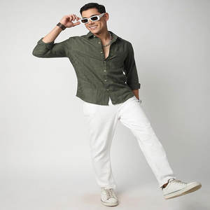 OEM personalizado de los hombres de verano Casual algodón Polos camisa abotonada con textura de ganchillo de manga larga Polo cuello - Product Image 5