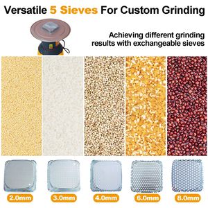 Molinillo eléctrico de harina de maíz de 50L, molinillo de alimentación de trigo para granja doméstica con 5 tamices y 1 llave - Product Image 4