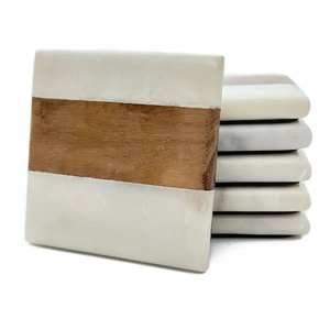 Modern Natural <b>Marble</b> <b>Coasters</b> Eco-Friendly and Durable Washable Stone for Coffee - Product Image 5