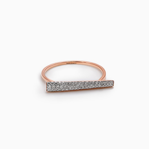Lab Grown Diamond Pave Bar <b>Ring</b> Modern Minimalist <b>Ring</b> in 10K 14K 18K Gold 925 935 Silver <b>Custom</b> Fine Jewelry - Product Image 3