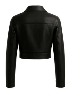 Veste Moto Femme en Cuir PU Tendance avec Col Montant, Fermeture Éclair, Coupe Ajustée Style Motard et Multiples Poches pour l'Automne - Product Image 2
