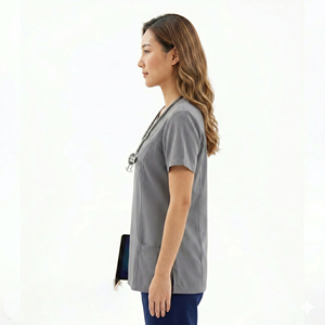 เสื้อสครับแขนสั้นมีกระเป๋าสำหรับพยาบาล เสื้อสครับทางการแพทย์ขายส่ง เสื้อสครับสำหรับโรงพยาบาล - Product Image 5