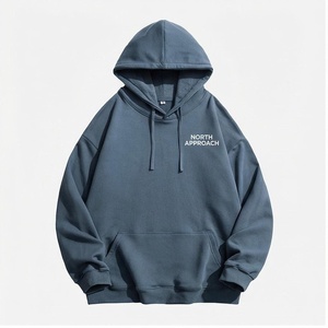 North Approach Oversized Hoodie <b>Men</b> Cotton Fleece Casual Hooded Sweatshirt With Front Pocket Autumn Wear - Product Image 1
