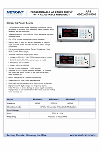 Fuente de Alimentación CA Programable Metravi APS-4005 con Frecuencia Ajustable 45-250Hz, Salida 300VAC, Corriente 5A, Refrigeración por Aire - Product Image 2