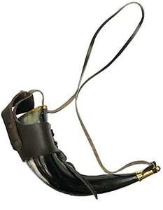 Natural Drinking Horn <b>Mug</b> with Leather <b>Holder</b> Handcrafted Viking Style Horn Cup for Mead - Product Image 1