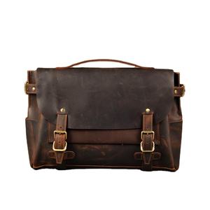 Premium Quality Genuine Leather Soft Bag Unisex Luxury Casual Portable Lightweight <b>Laptop</b> Crossbody Shoulder Office Business - Product Image 5