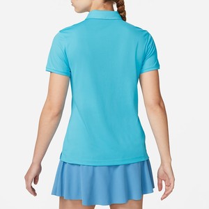 Camiseta Polo de Manga Corta para Mujer, Color Sólido, Largo Regular, Secado Rápido, Poliéster, Estilo Casual, Tejido de Punto - Product Image 3