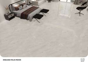 Azulejos de porcelana brillantes y elegantes de primera calidad, tamaño 600x1200, azulejos de gran tamaño para interiores de espacios modernos. - Product Image 2