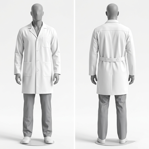 Blouse de laboratoire blanche en polycoton 240 GSM de qualité supérieure, broderie personnalisée, impression sérigraphique, logo par transfert thermique - Product Image 1