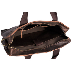 Maletín de Cuero Genuino de Estilo Lujoso para Hombre, Bolsa de Viaje para Portátil con Cierre de Cremallera, Bolsa de Oficina - Product Image 4