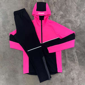 Custom <b>Reflective</b> Mens Womens Windbreaker Set Two Piece Tracksuit Hooded <b>Running</b> <b>Jacket</b> Jogging Pants Sportswear Activewear - Product Image 2
