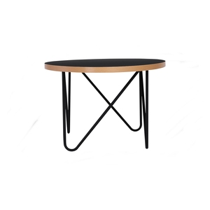 Table basse scandinave noire avec pieds en acier robustes et plateau en MDF pour l'ameublement de la maison - Product Image 2