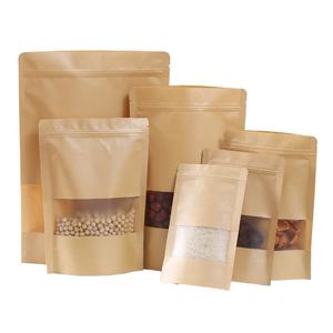 ถุงซิปล็อคสีน้ำตาลทำจากกระดาษคราฟท์ พิมพ์กราเวียร์ รีไซเคิลได้ ปิดผนึกได้ ใช้สำหรับบรรจุอาหาร แบบ Doypack - Product Image 1