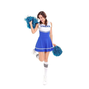 Ensemble jupe et haut de pom-pom girl professionnel pour adulte, 100 % polyester, imprimé par transfert thermique, 220 g, logo frontal, uniforme de compétition - Product Image 3