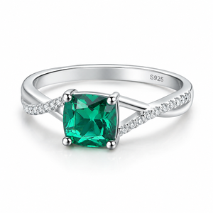 Bague de mariage de luxe pour femme en argent sterling 925 avec moissanite et pierres précieuses, sertie à griffes, certifiée GRA, pour les fêtes - Product Image 4