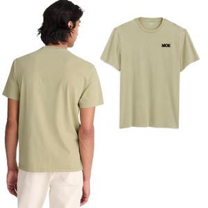 Camiseta de Algodón con Cuello Redondo para Hombre, Logotipo Minimalista, Estilo Urbano, Transpirable, Informal, para Verano, Producción OEM con Marca Privada - Product Image 1