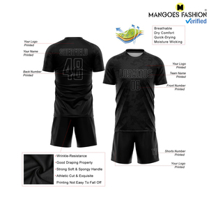 Maillot de football personnalisé gris noir-camo avec transfert thermique, tissu personnalisé, logo personnalisé, nom d'équipe personnalisé pour adultes unisexes - Product Image 6