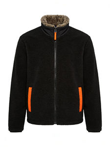 Sweat-shirt décontracté pour homme, coupe ample, en tissu polaire Sherpa chaud, veste polaire Sherpa pour l'automne, en vente - Product Image 3