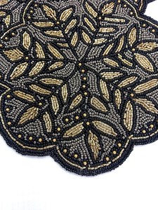 Embroidered Floral Table <b>Runner</b> Classic <b>Black</b> Polyester Home Decor Washable - Product Image 5