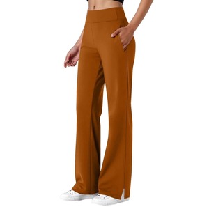 Wholesale Price Fitness Pants Women Spandex <b>Flare</b> <b>Leggings</b> Custom Brand High Rise Yoga Trousers OEM - Product Image 4