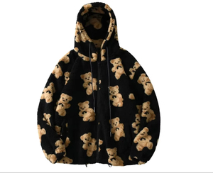 Nouveaux Sweats à Capuche pour Femmes de Qualité Supérieure, en Polaire à Motif Ours de Dessin Animé, Vestes à Capuche Décontractées pour Femmes, Manteaux Sweat à Capuche Zippés Chauds - Product Image 3