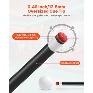 Stecca da Biliardo in Legno d'Acero Canadese da 58 Pollici, 19 Once, con Connessione ABS Multistrato, per Snooker e Biliardo - Product Image 3