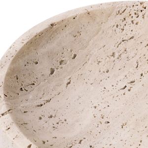 Natural Beige Travertine Marble Jewelry Tray Round <b>Mini</b> Decorative Stone Plate Candle Holder Luxury Cosmetic Display Organizer - Product Image 2