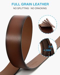 Cinturones de Cuero Vacuno al por Mayor, Elegantes Cinturones de Cuero Genuino Personalizados con Doble Hebilla para Hombre, con Opciones de Logotipo de Moda - Product Image 2
