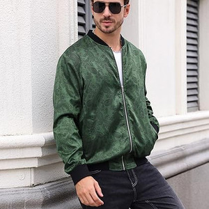 Mens Urban Satin Bomber Coat Lightweight Casual Outerwear Smooth Glossy Fashion <b>Jacket</b> For Smart Street And <b>Travel</b> Looks - Product Image 3