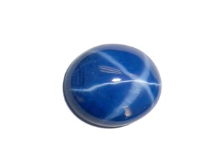 Zafiro Azul Estrella Ovalado de 11x13 mm, 8 Quilates, Creado en Laboratorio, Cabujón Pulido con Efecto de Estrella de 6 Puntas para Joyería - Product Image 1