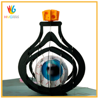 Tarjetas Pop-up 3D de Calabaza para Aniversario, Tarjetas de Felicitación Personalizadas, Impresión Offset, Arte en Papel Cortado con Láser, Venta al Por Mayor