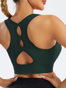 Soutien-gorge de sport pour femmes à haute élasticité |   Débardeur court de sport sans coutures à dos nageur |   Bandeau côtelé sous le buste pour vêtements de sport athlétiques - Product Image 6