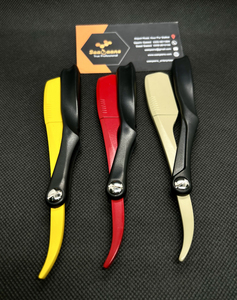 Saaqaans Enterprises Custom Logo Japanese Style Men's Stainless Steel Black <b>Single</b> Edge Half <b>Blade</b> Barber Safety <b>Razor</b> Face Body - Product Image 4
