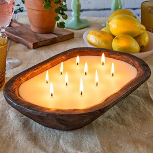 Bougeoir rustique en bois de manguier fait main, bol à bougie en bois pour décoration de mariage, prix de gros pour les magasins - Product Image 2