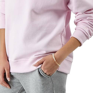 Sudadera Rosa de Cuello Redondo para Mujer, Color Sólido, Tejida, Manga Larga, para Otoño, Corte Regular con Bolsillos - Product Image 5