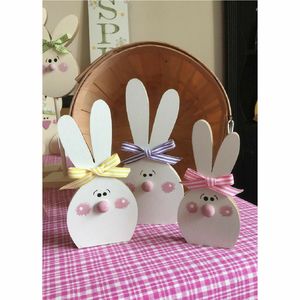 ของตกแต่งกระต่ายอีสเตอร์ไม้ทาสีขายส่ง ของประดับตกแต่งชั้นวางรูปกระต่ายอีสเตอร์ ของขวัญวันหยุดฤดูใบไม้ผลิแบบส่วนตัว และของตกแต่งห้องเด็ก - Product Image 1