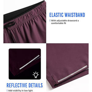 Shorts de sport décontractés pour hommes en tissu éponge, anti-plis, séchage rapide, avec ourlet fendu, taille élastique, respirants, pour le yoga, avec poches pratiques - Product Image 3