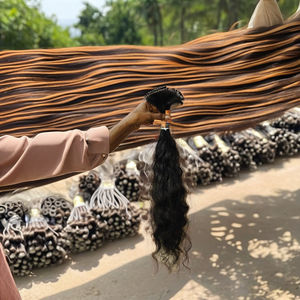 Extensiones de cabello humano virgen indio sin procesar directo de la India Paquetes de ondas naturales Remy baratos Cabello crudo a granel sin procesar - Product Image 6