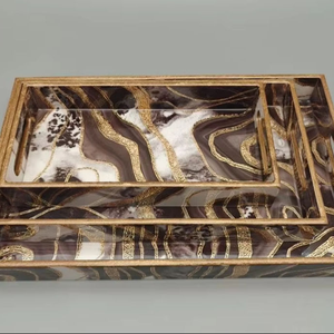 Plateau de service pliable en bois écologique de taille personnalisée, imprimé Meena, plateau décoratif artisanal pour la cuisine et le rangement - Product Image 1