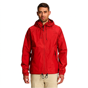 <b>Men's</b> Hooded Waterproof <b>Jacket</b> Solid Color Casual Outdoor Windproof Zipper Closure Polyester Shell Autumn Wear - Product Image 2