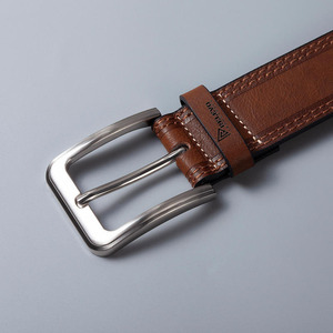 3.4cm Genuine Leather Casual Cowboy Belt Men Women Square Buckle Durable Eco-Friendly Customizable OEM Service - Product Image 5