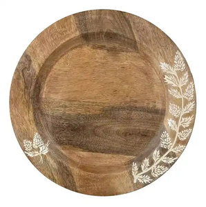 Atractivo Plato de Madera Hecho a Mano, Color Natural, de Alta Calidad, Ideal para Bodas y Eventos - Product Image 2