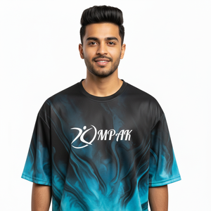 Camiseta Sublimada Oversize para Hombre, Estilo Casual Urbano, Corte Regular, Poliéster/Algodón, Secado Rápido, Transpirable - Product Image 1