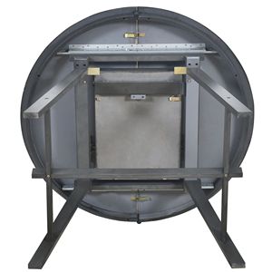 TREXM Tavolo da Pranzo Rotondo Allungabile per Sala da Pranzo, Tavolo in Legno Grigio - Product Image 5