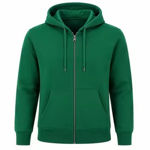 Sudadera con Capucha y Cierre para Hombre, Color Morado, Corte Regular, Informal, de Felpa, Tejida, para Otoño, Diseño de Color Sólido - Product Image 6