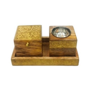 Ensemble de plateaux porte-encens en bois de santal écologique pour Bakhoor, encens religieux indien, OEM ODM - Product Image 1