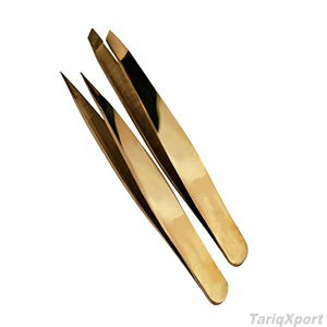 Juego de Herramientas de Precisión para el Cuidado de Cejas, de Acero Inoxidable de Grado Médico, con Punta Inclinada, de Lujo, en Color Dorado, Pinzas para Recortar las Cejas - Product Image 2